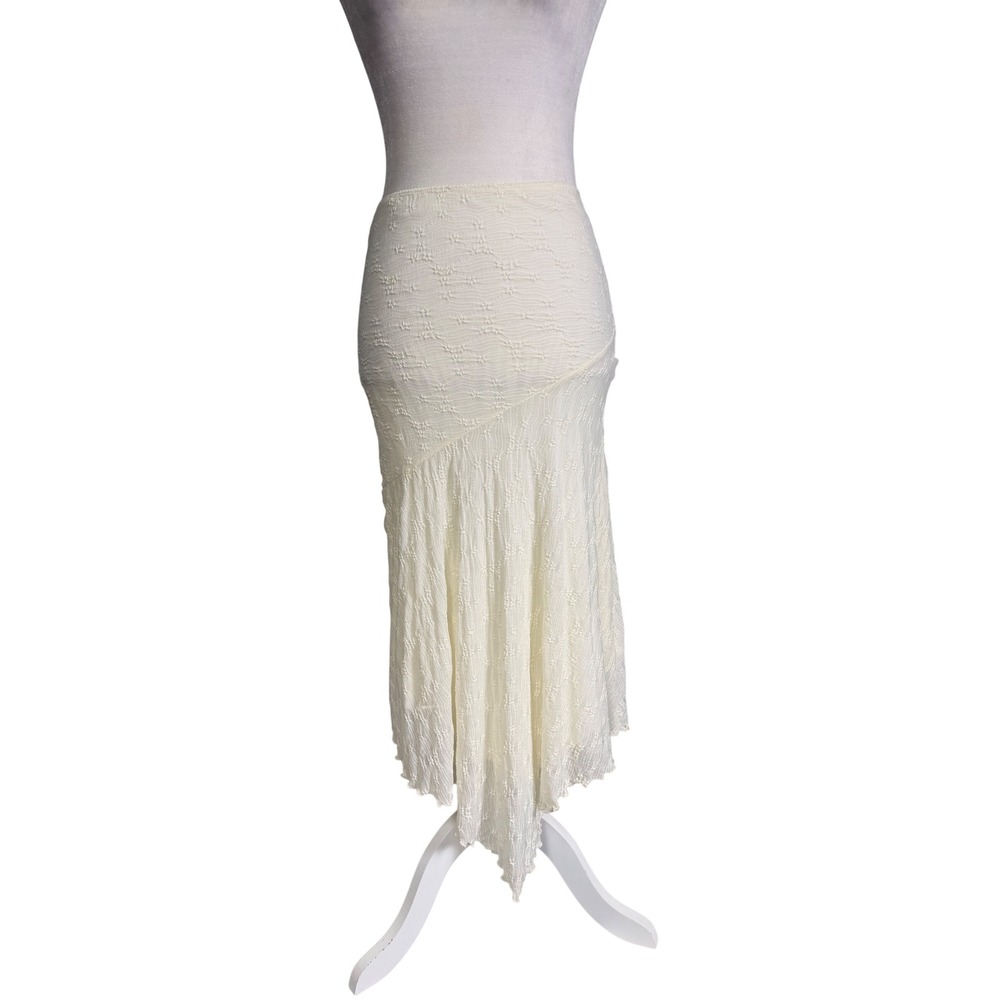 Kirious Cream Fairy Skirt Small Boho Y2K Style Asymmetrical Midi